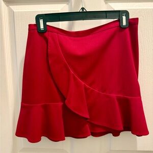 BCBG MaxAzria Red Ruffle Hem Women’s Skirt
